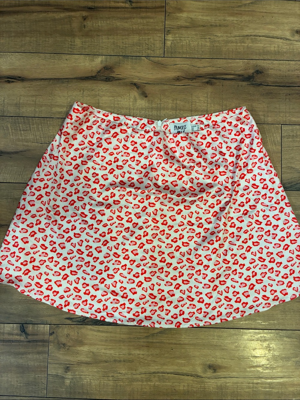 Princess Polly Pink and Red Leopard Print Skater Skirt